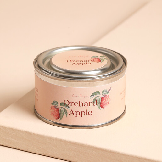 Orchard Apple scented paint pot candle in a miniature tin with push-on lid