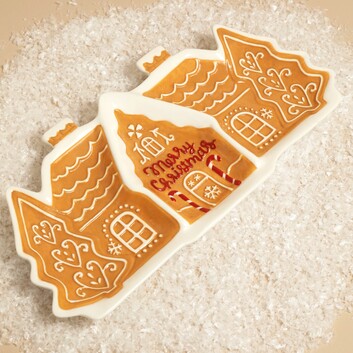 Ceramic Gingerbread House Platter