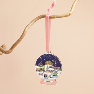 Wooden Norfolk Snow Globe Hanging Decoration