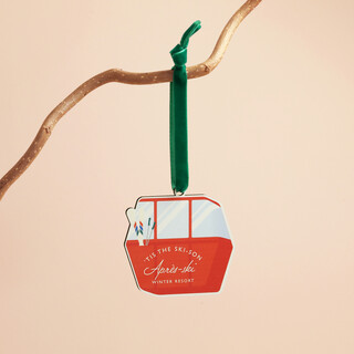 Wooden Ski Cable Car Hanging Decoration