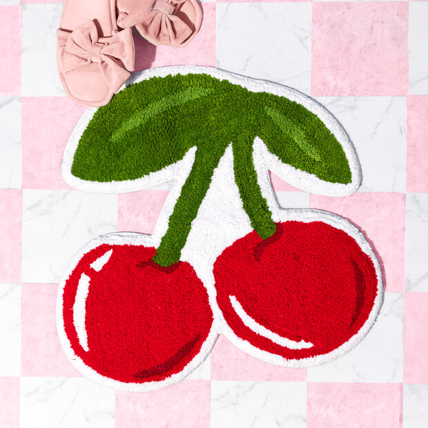 Sass & Belle Cherry Tufted Bath Mat