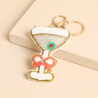 Beaded Martini Keyring and Bag Charm