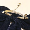 Secure Metal Clip on Top of Velvet Navy Hair Bow
