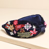celestial print hairband in navy