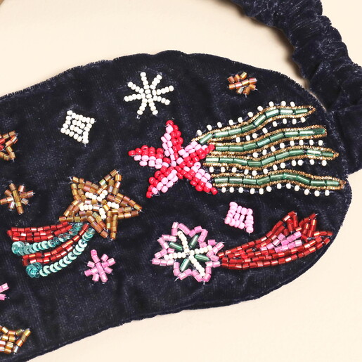 Colourful Beaded Eye Mask With a Pretty Starry Print