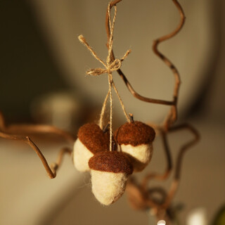Felt Mini Acorn Cluster Hanging Decoration