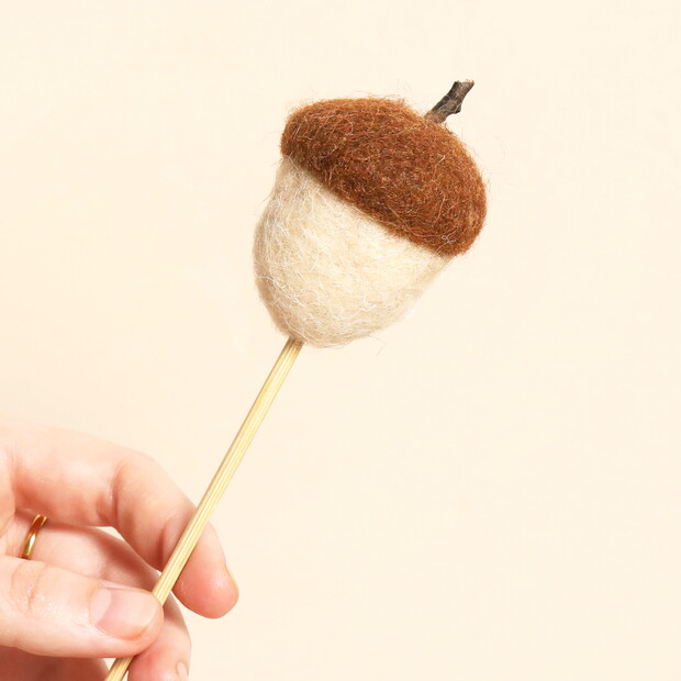 Felt Acorn Stick Decoration