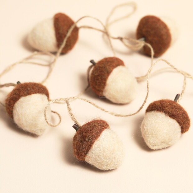 Felt Mini Acorn Garland