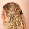 green hair clip on curly hair 