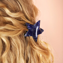 Mini Navy Blue Star Hair Clip