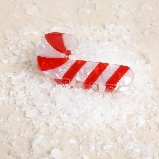 Small Candy Cane Hair Clip