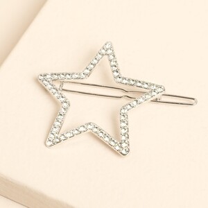 Large Silver Star Hair Clip