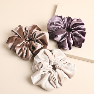 Pack of 3 Medium Autumn Velvet Hair Scrunchies 