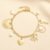 waterproof charm bracelet in gold