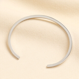 Stainless Steel Minimalist Cuff Bangle in Silver