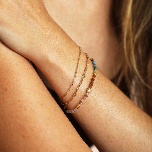 beaded bracelet in earthy colours