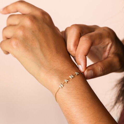 waterproof charm bracelet in gold