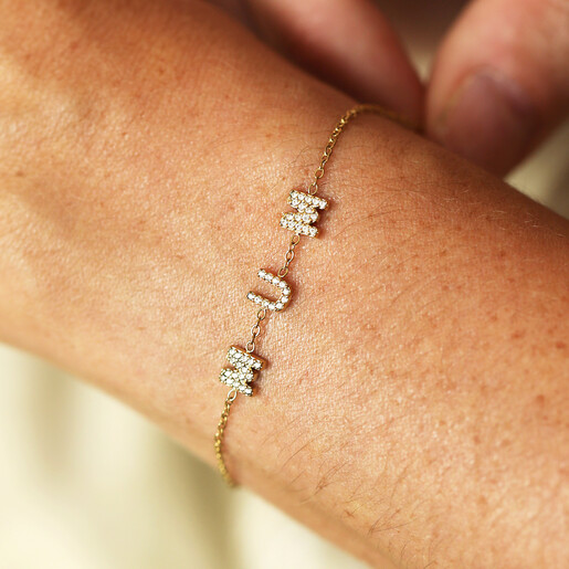 crystal charm bracelet model shot