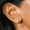 model shot of sparkly earrings