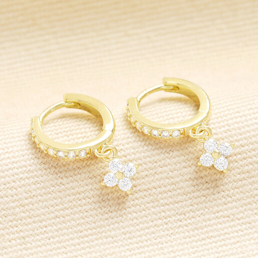 sparkly huggie hoop earring in gold