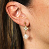 model shot of drop earrings in gold
