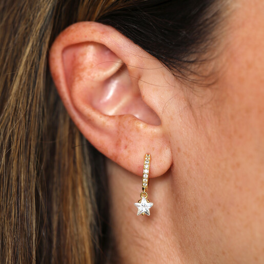model shot of celestial-inspired earrings