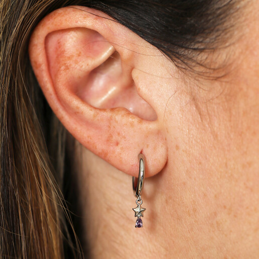 model shot of waterproof charm earrings