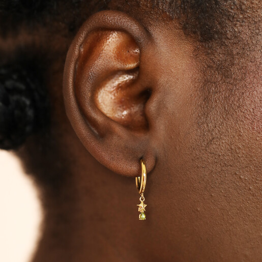 model shot of waterproof hoop earrings