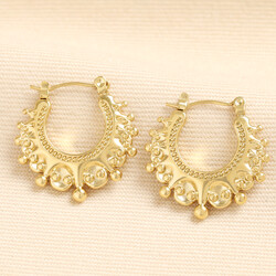 Stainless Steel Boho Creole Hoop Earrings in Gold