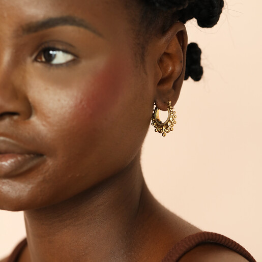 gold bohemian earrings in gold
