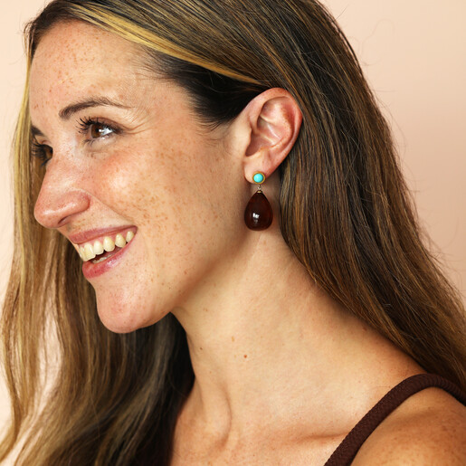 model shot of chuny resin earrings