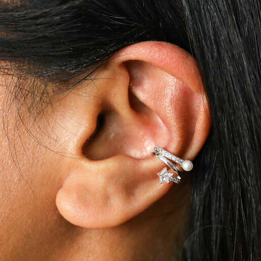 model shot of sparkly ear cuff