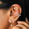 layered model shot of sparkly silver ear cuff