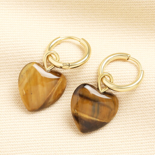 waterproof stainless steel huggie hoop earrings with heart charm
