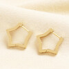 waterproof gold star-shaped hoop earrings