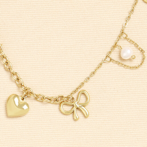 close up of faux pearl charms