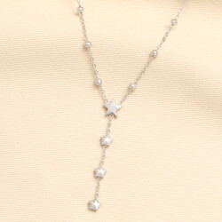 Stainless Steel Star Lariat Pendant Necklace