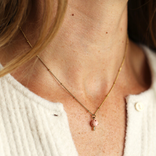 waterproof pendant necklace on model