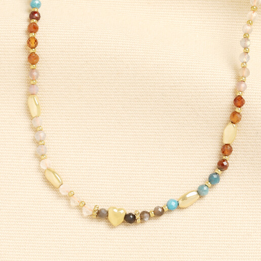 semi precious necklace in earthy tones