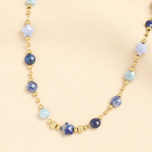 blue and gold beaded bracelet