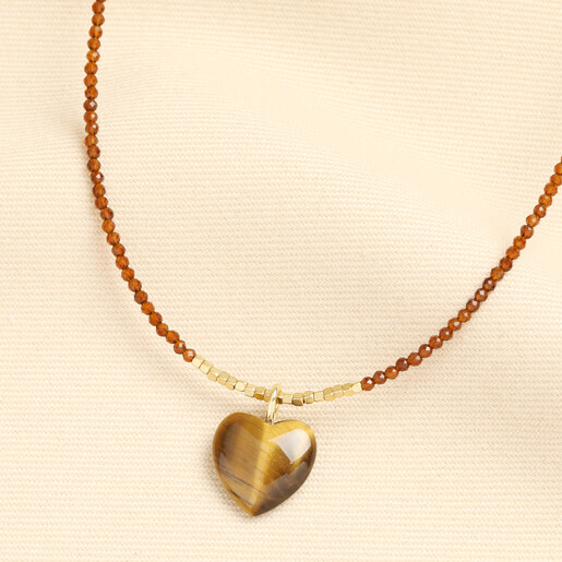 semi precious pendant necklace in brown