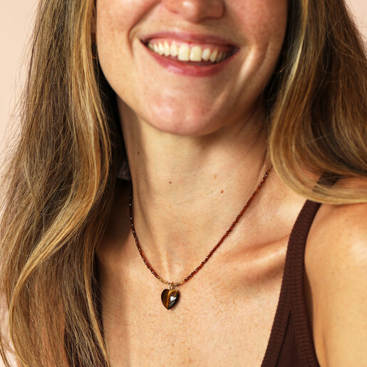 model shot of pendant necklace in gold