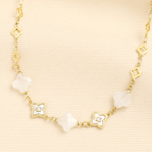clover charm chain necklace in gold