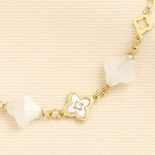 close up of semi precious clover charms