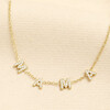 Gold stainless steel chain necklace with sparkling crystal MAMA charms