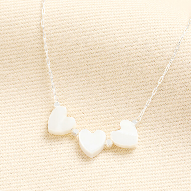 Stainless Steel Triple Heart Charm Necklace