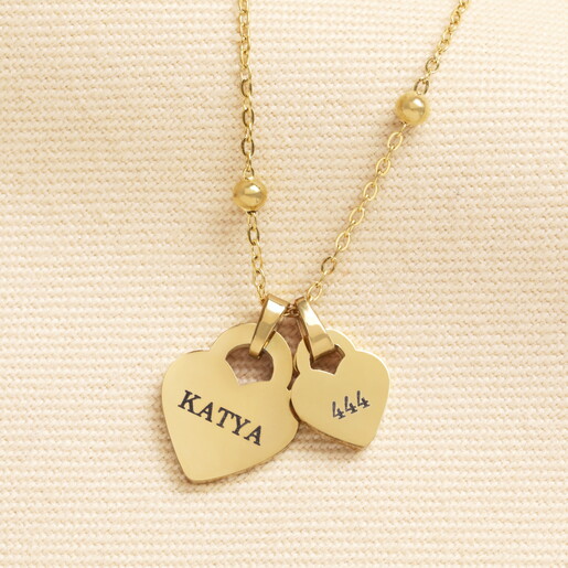 stainless steel charm necklace in gold