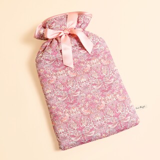 Large Pink Liberty Strawberry Thief Fabric Hot Water Bottle