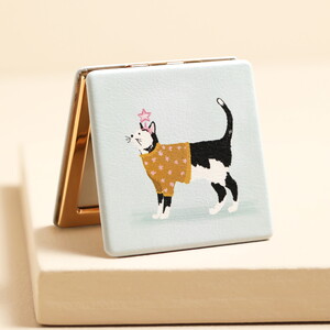 Blue Cat in Jumper Print Compact Mirror
