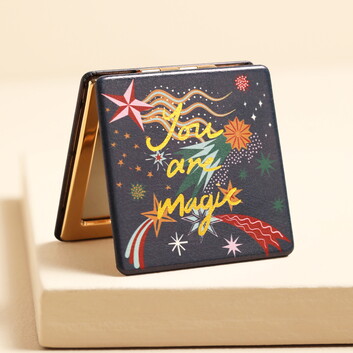 Navy Shooting Star You are Magic Compact Mirror